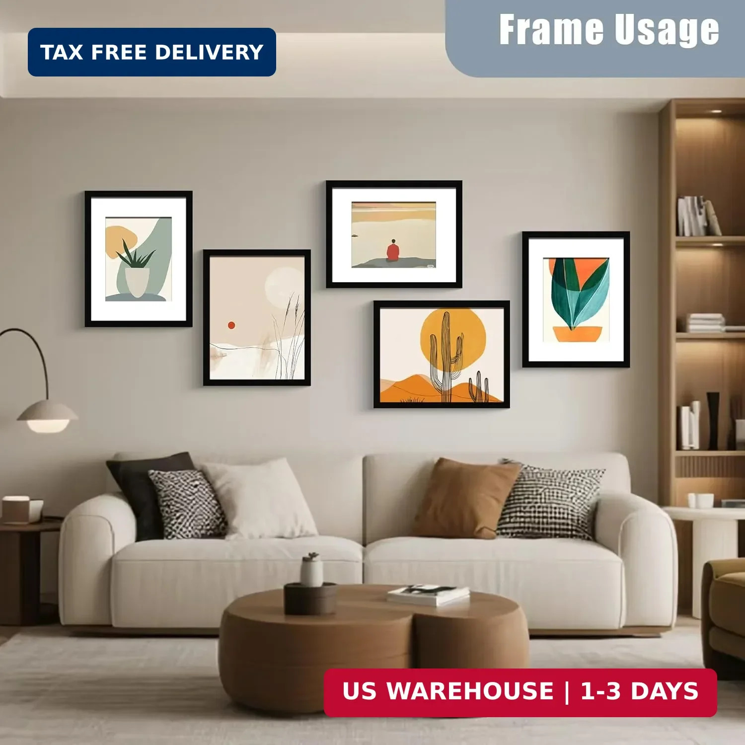 BESCRCL 12×16 Picture Frame Black Set of 6, Diamond Art Painting Frames Display
