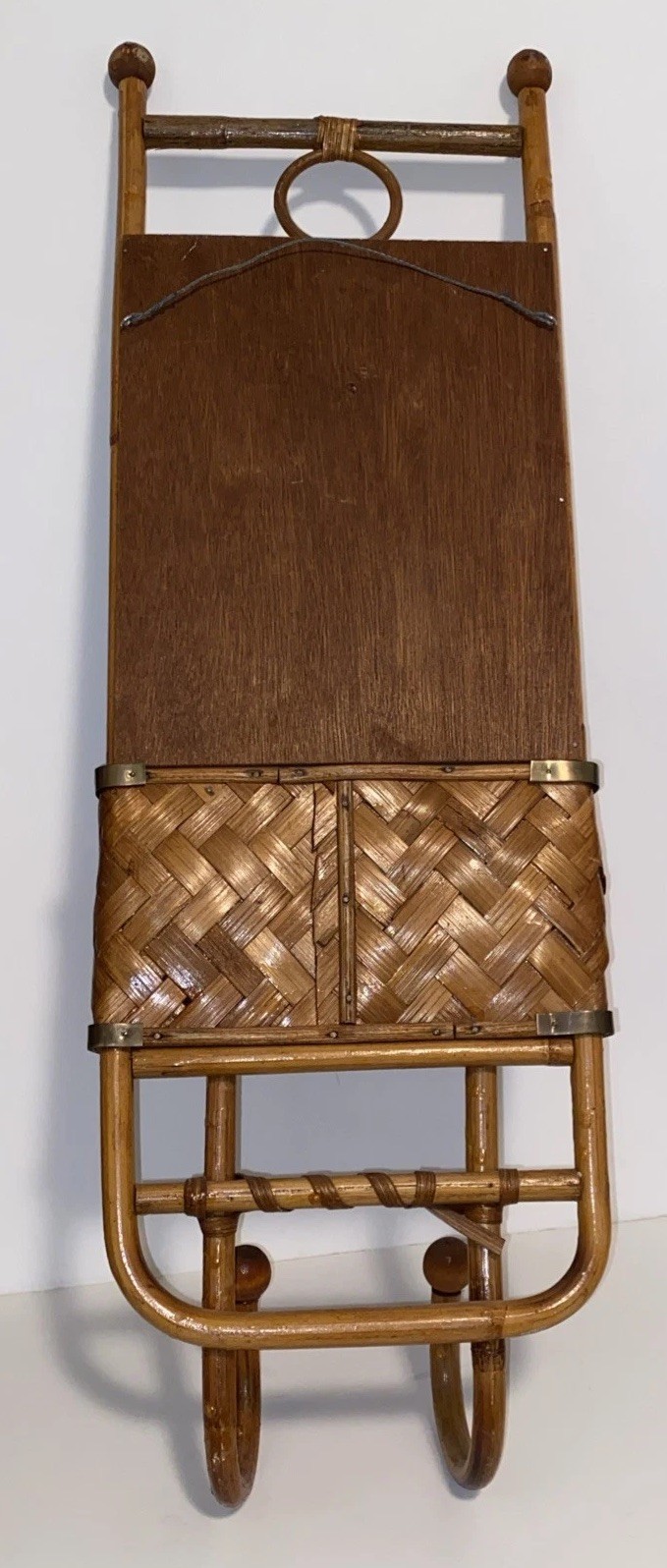 Vintage Rattan, Bamboo, Wicker Wall Mirror W Shelf Boho Tropical