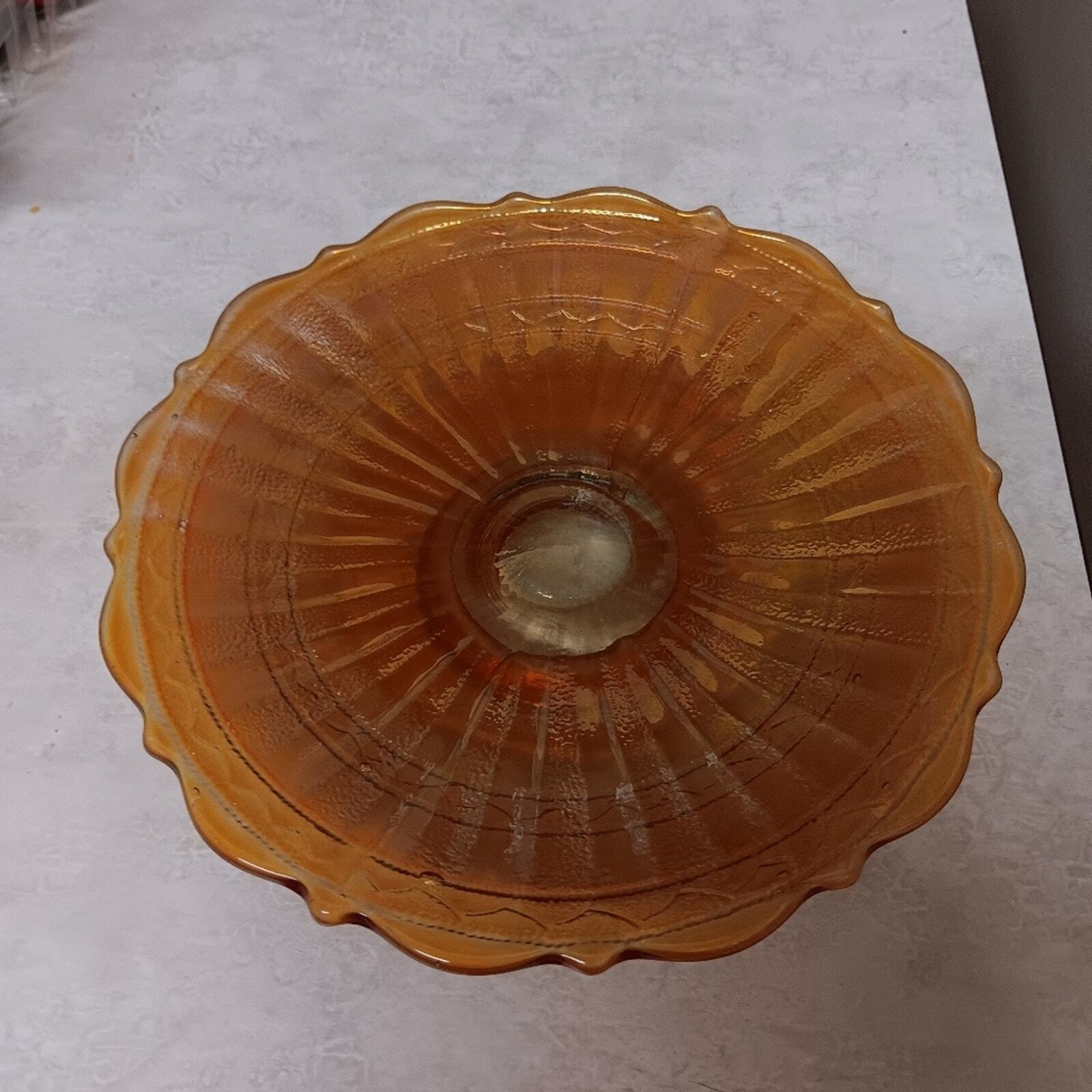 Vintage Marigold Carnival Fenton Plate Tray 17cm dia, planter plate