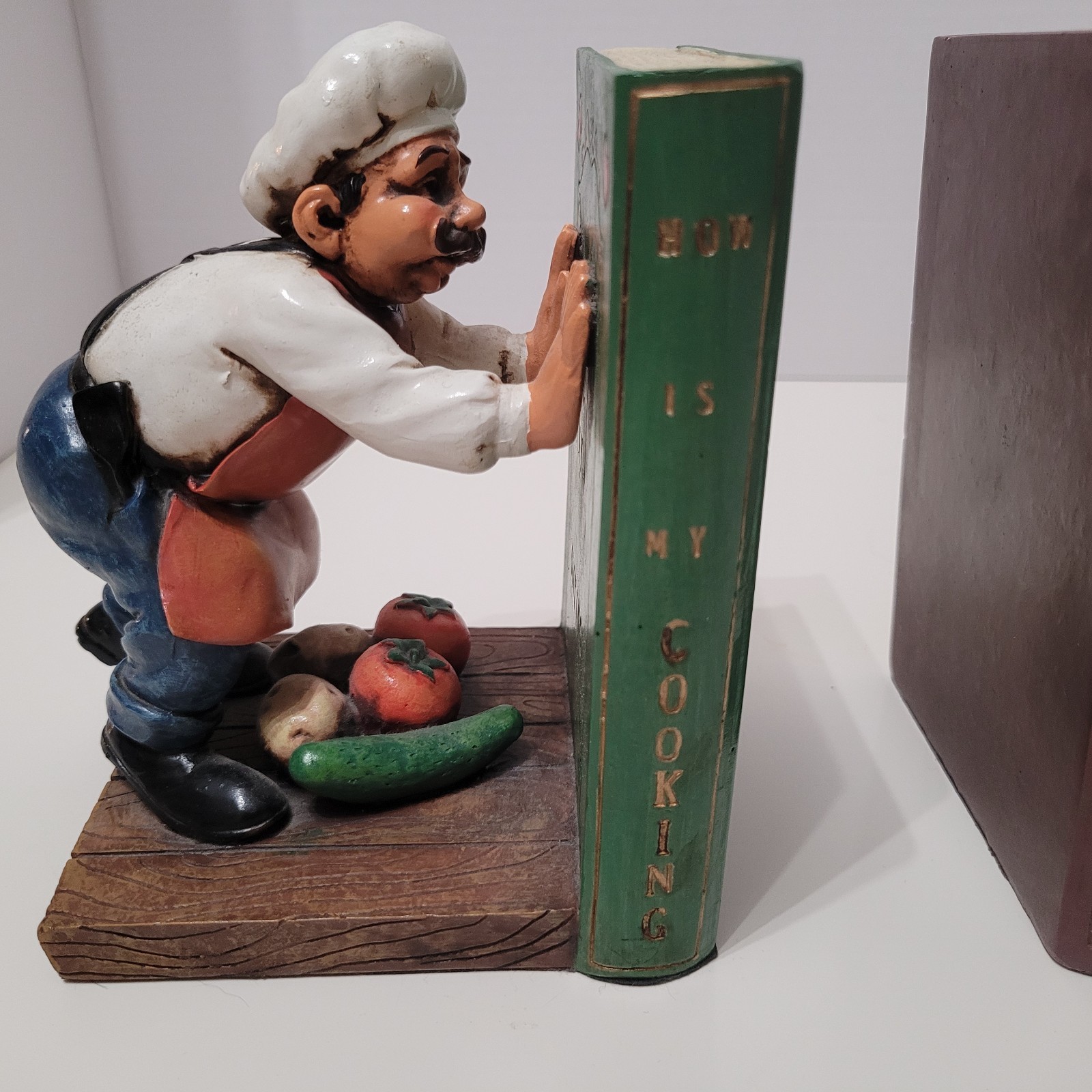 The Fat Chef Kitchen Decor Statue Book Ends Figure Collectibles SetOf 2 Complete