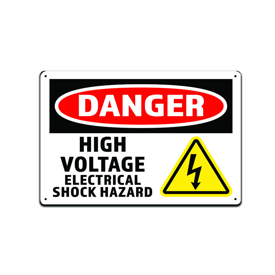 Danger High Voltage Electrical Shock Hazard 8×12 Aluminum Sign TS02729
