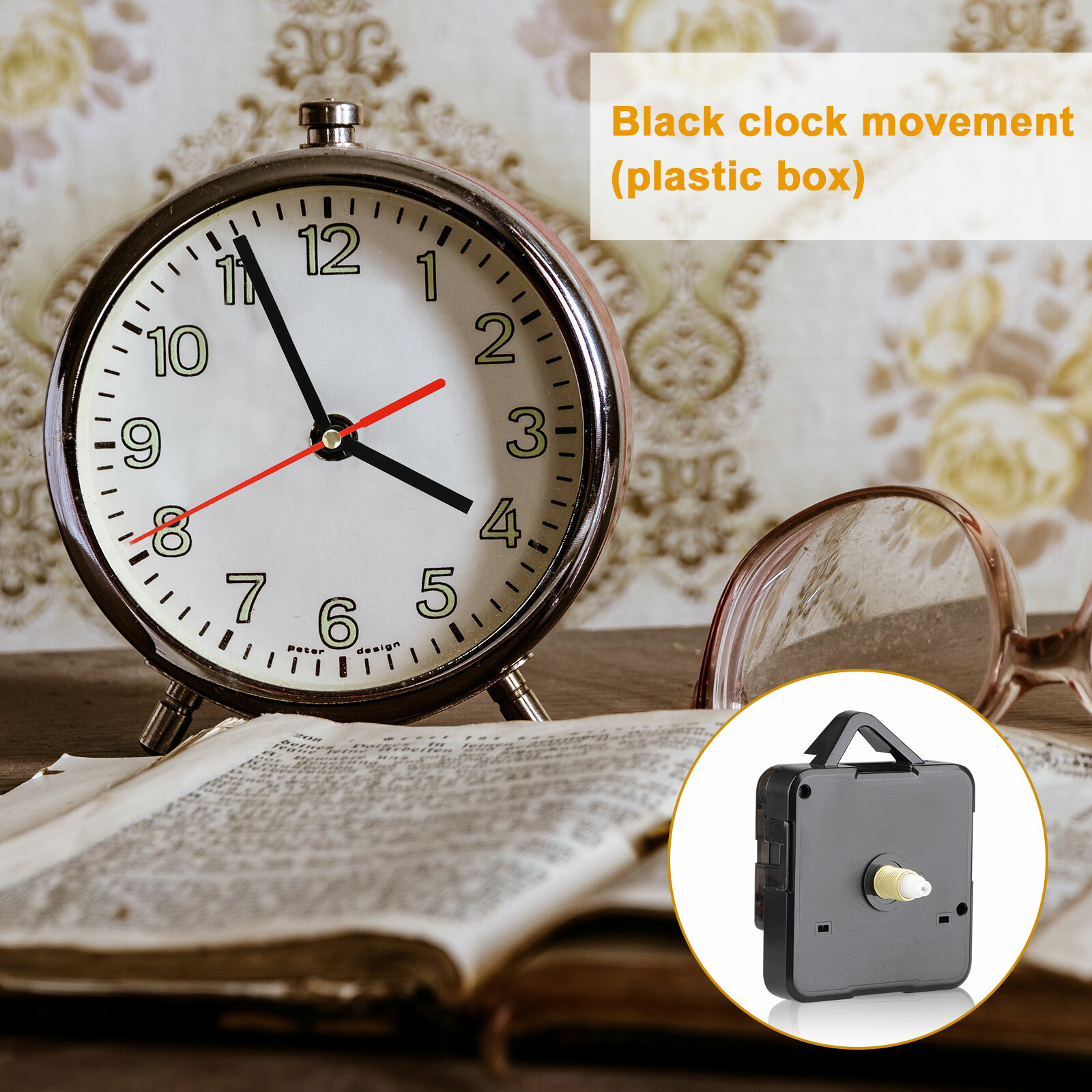 Replacement Quartz Wall Clock Movement Mechanism Motor With Hands & Fittings Kit