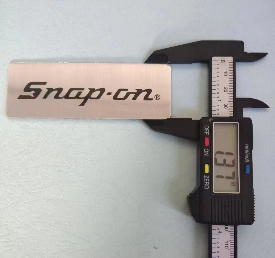 4 inch SNAP-ON TOOLBOX LOGO Vise Badges Aluminum Emblem Adhesive Decal Sticker