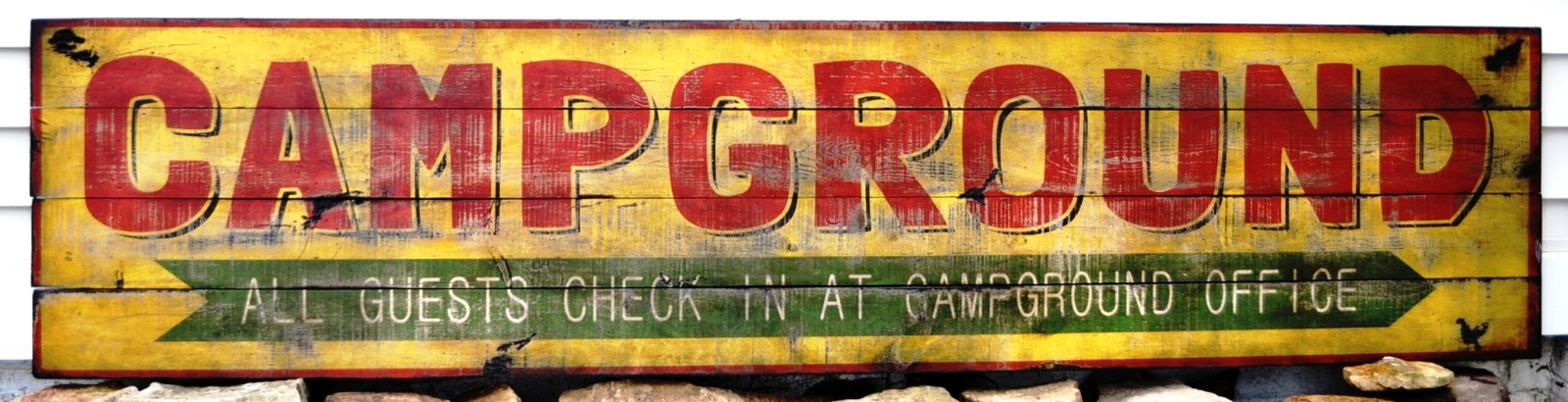 Campground Wood Sign – Rustic Hand Made Vintage Wooden Sign