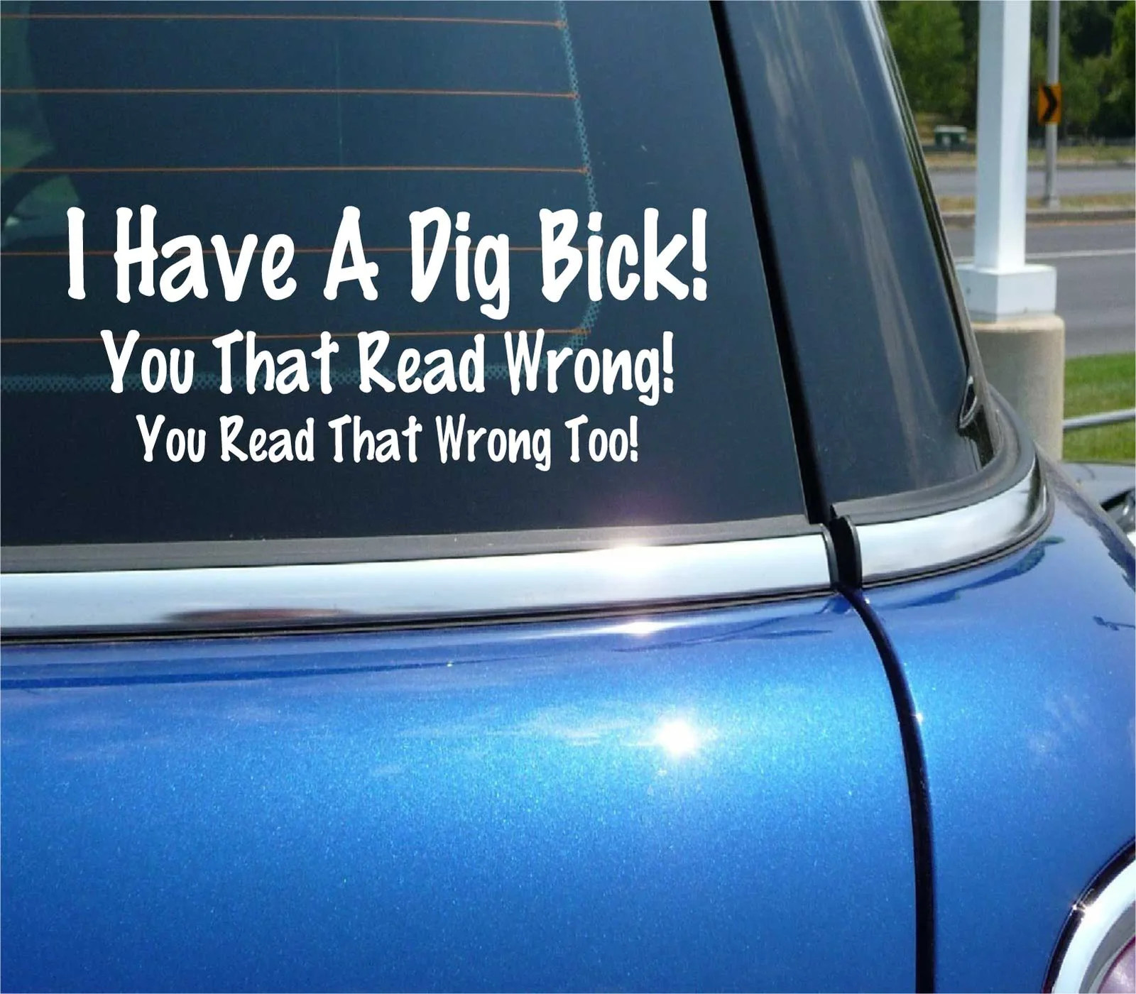 I HAVE A DIG BICK SARCASTIC HUMOR COLLEGE FUN ADULT DECAL STICKER FUNNY CAR