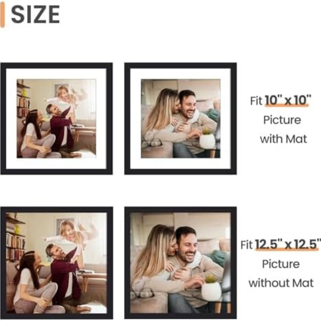 Vinyl Frame Record Frames for the Wall Display Album Covers, Wood 12.5×12.5