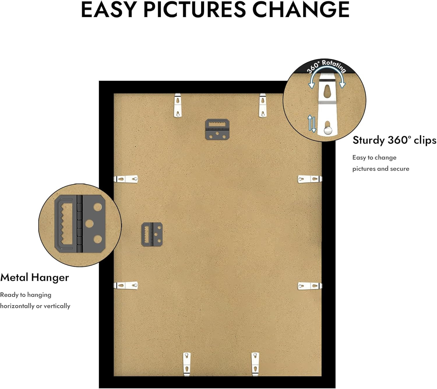12X16 Picture Frame with Glass, Display Picture 11X14 with Mat or 12X16 without