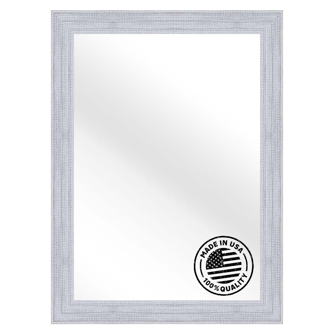 Mirror and Frame Handmade Prismis Rectangular Mirror Gray White Finish Modern