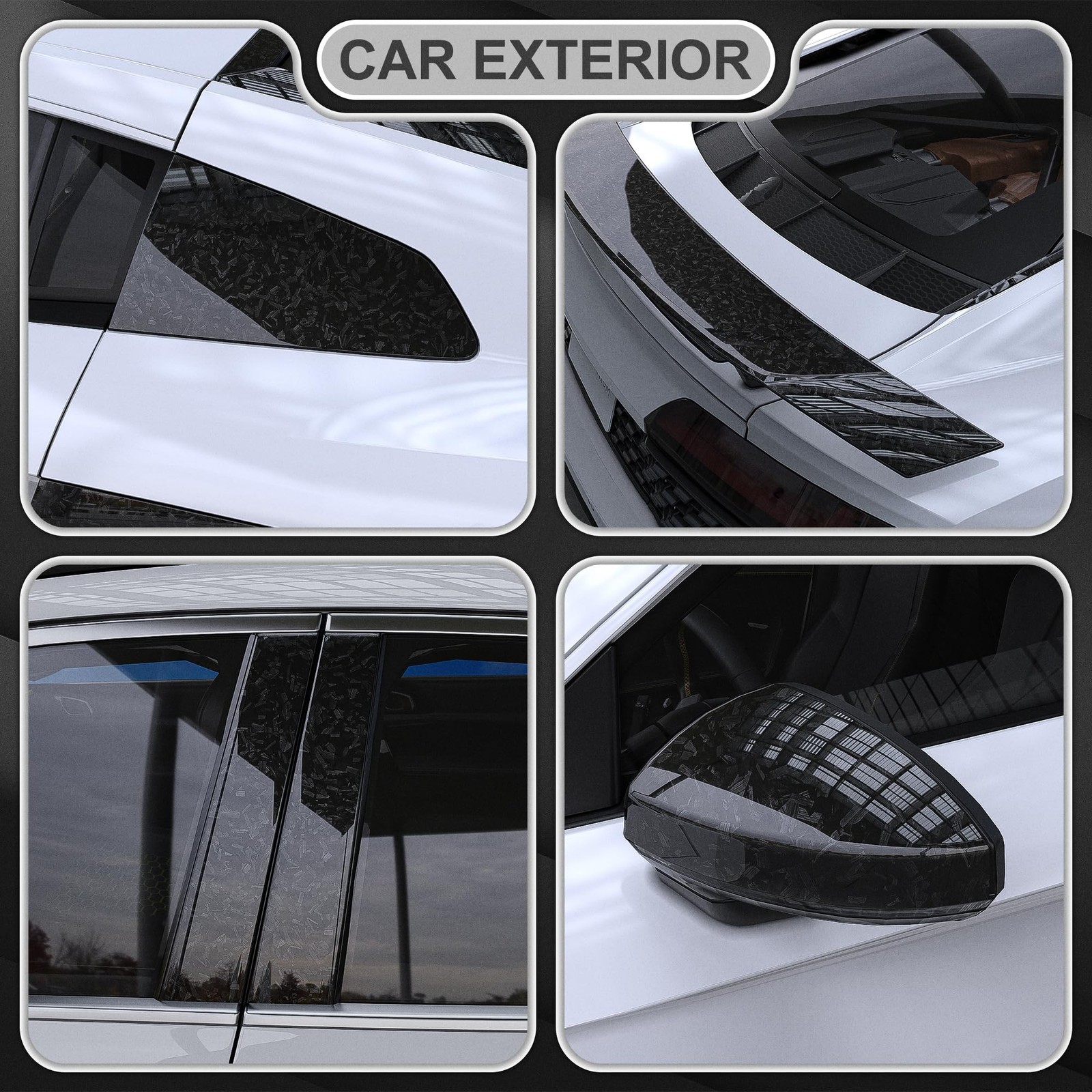 Lypumso Black Forged Carbon Fiber Vinyl Wrap, High Gloss Car Wrap Vinyl Film …