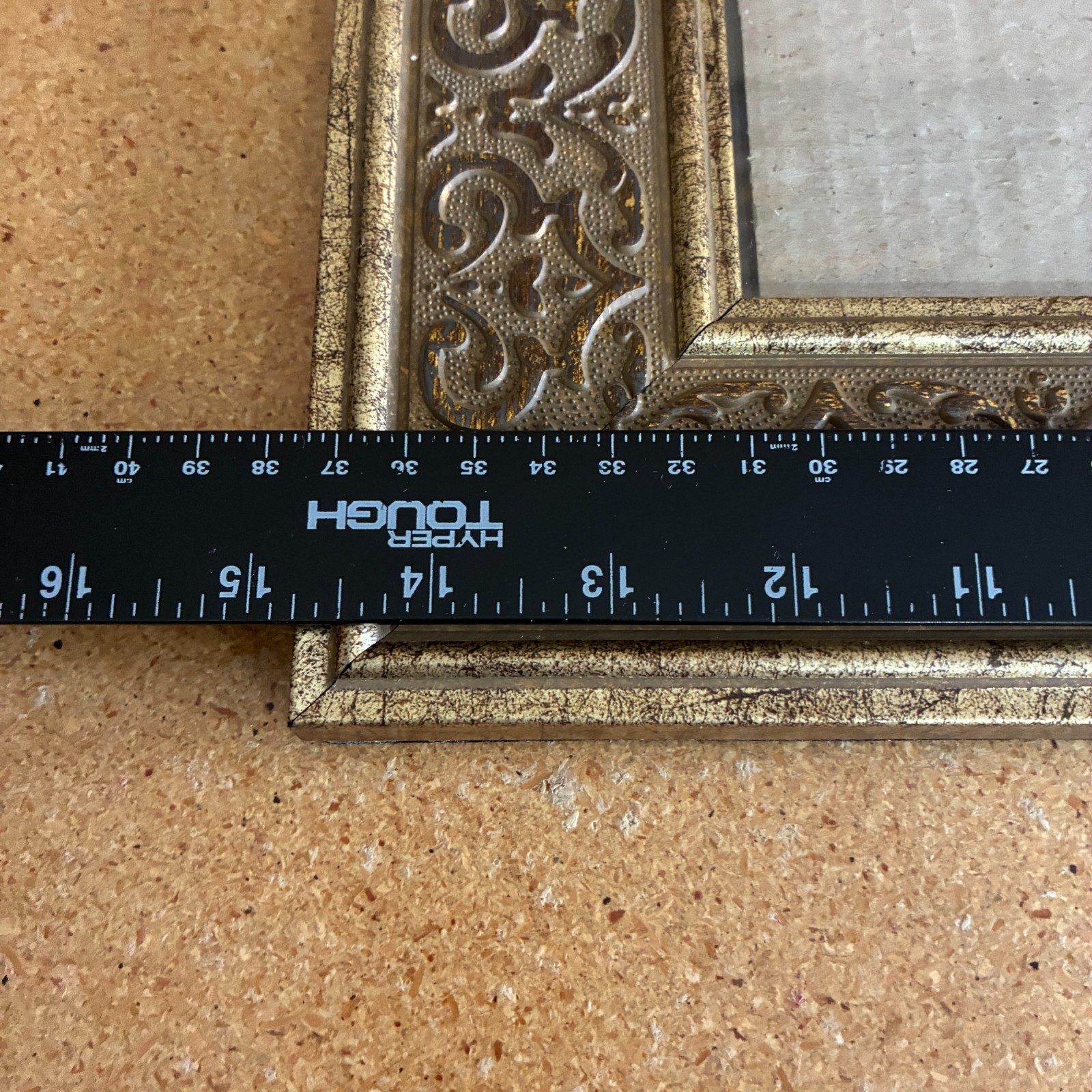 VTG Gold Brown Ornate Wood Picture Frame 15 x 13 Traditional Scroll Detail