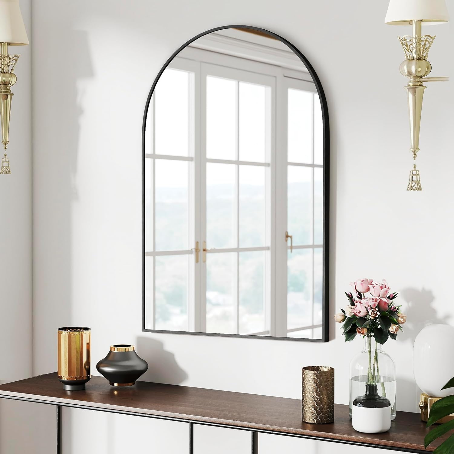 47X14 Mirror Rectangle Full Body Length Door Hanging Wall Mounted Metal Aluminum