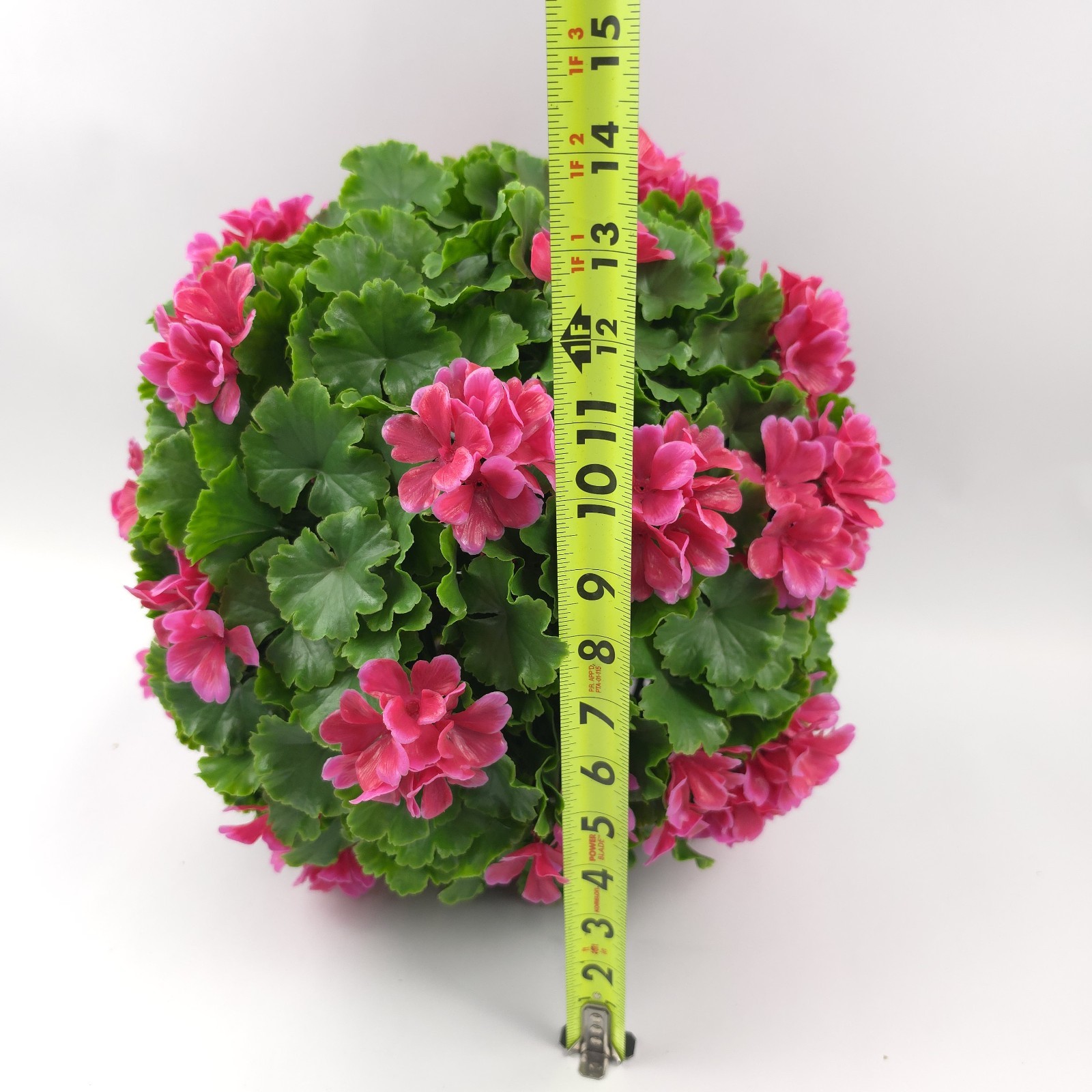 Wicker Park 13″ Pink Geranium Indoor/Outdoor Faux Floral Spring Sphere