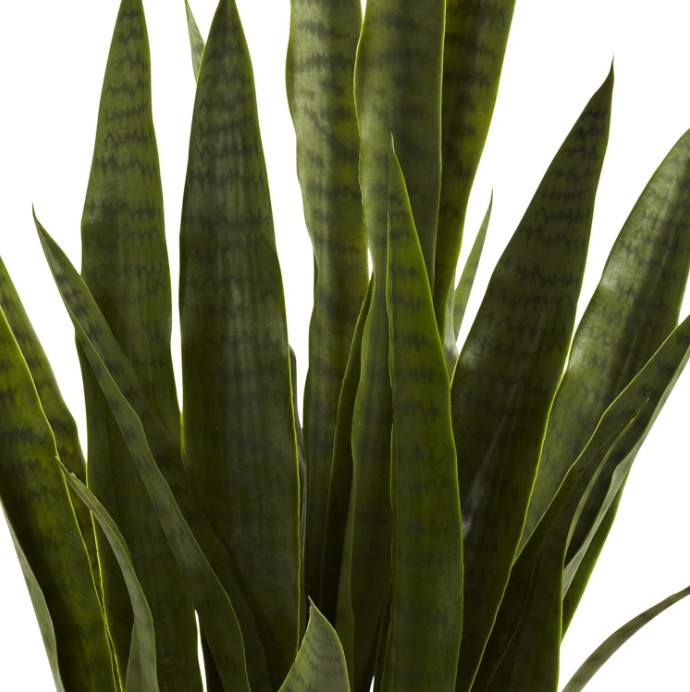 NEW -35in Artificial Green Sansevieria with Black Planter