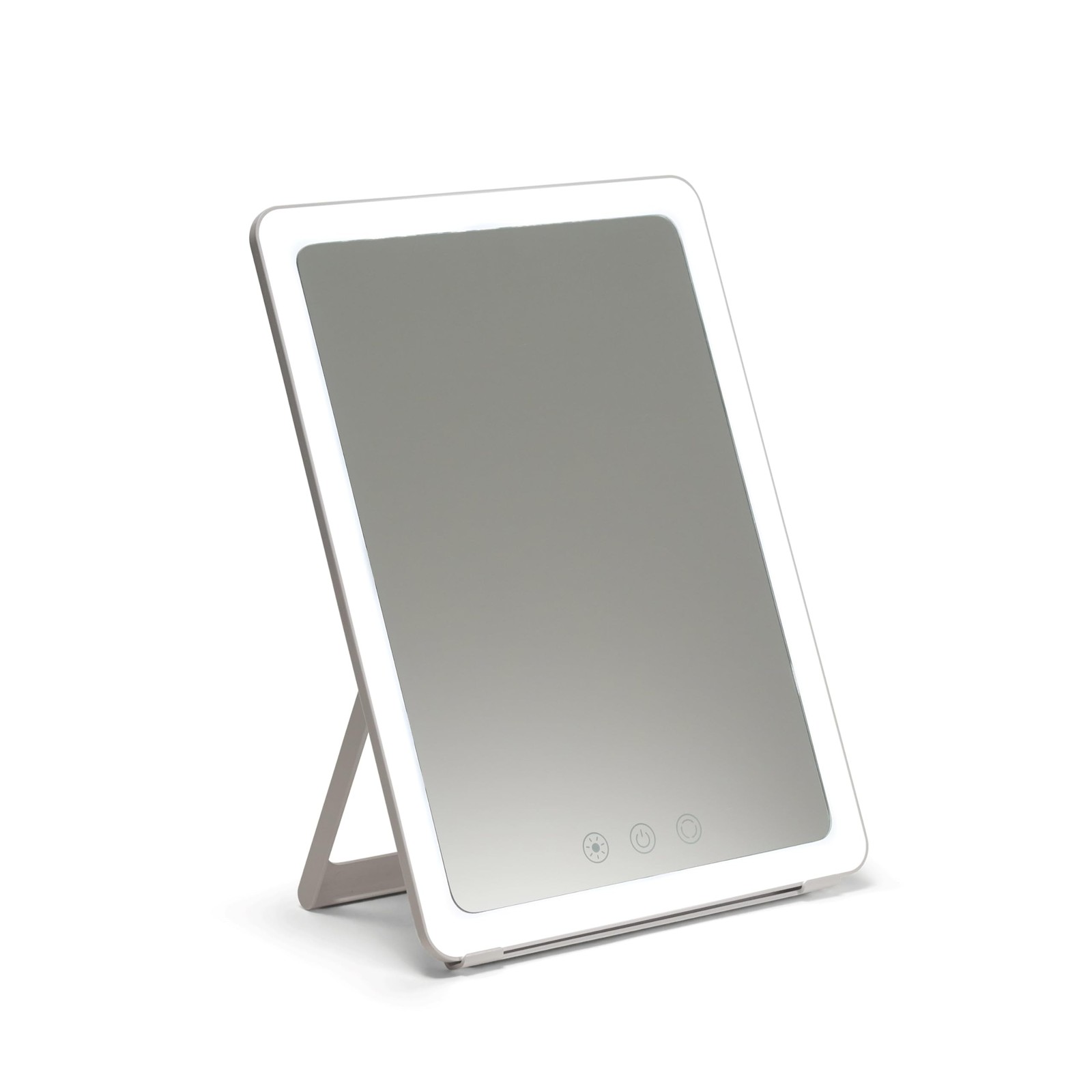 Ilios Lighting Portable Makeup Mirror with Adjustable Stand, Dimmable LED Lig…
