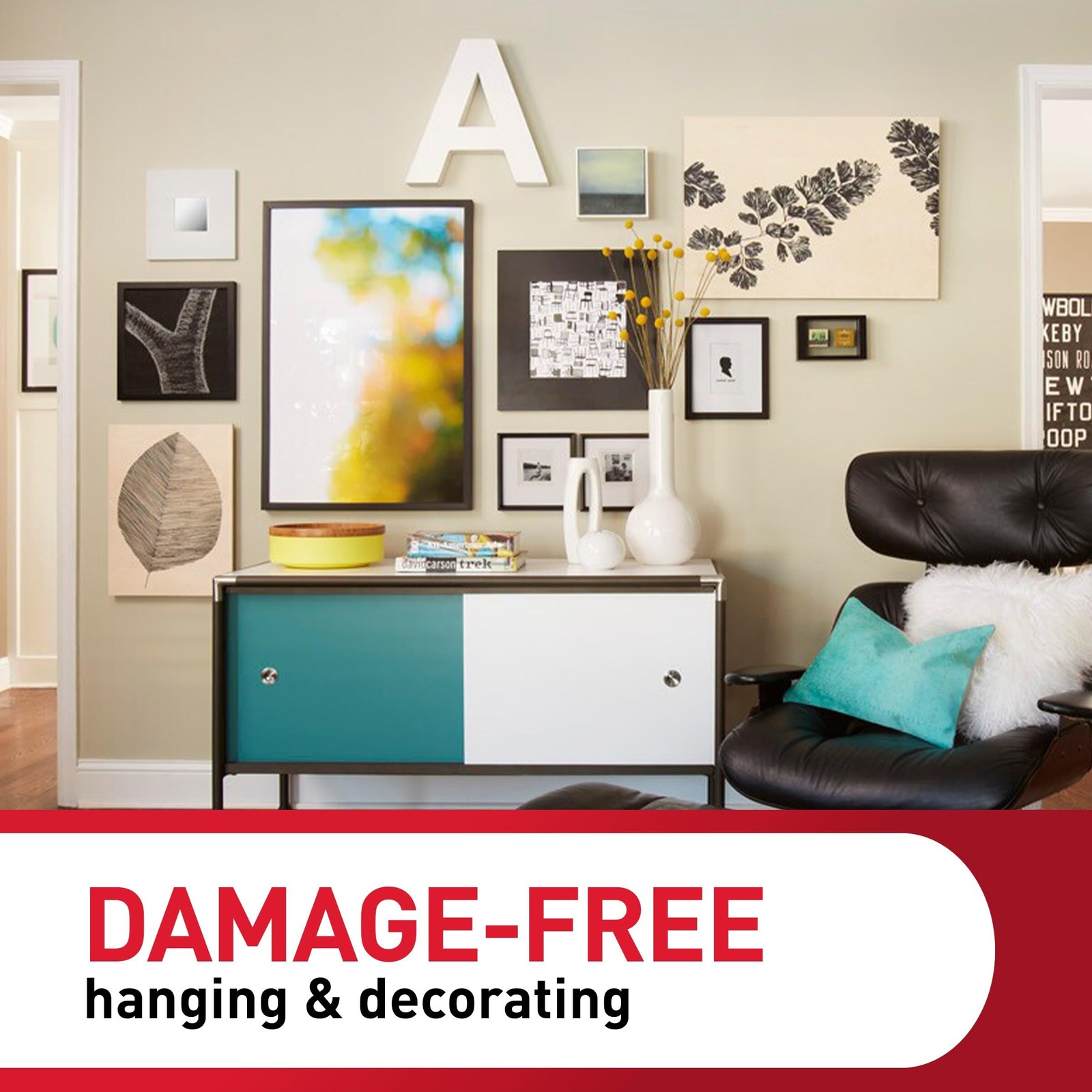 Command 5 lb Universal Picture Hanger, 3 Frame Hangers, 6 Standard, Gray