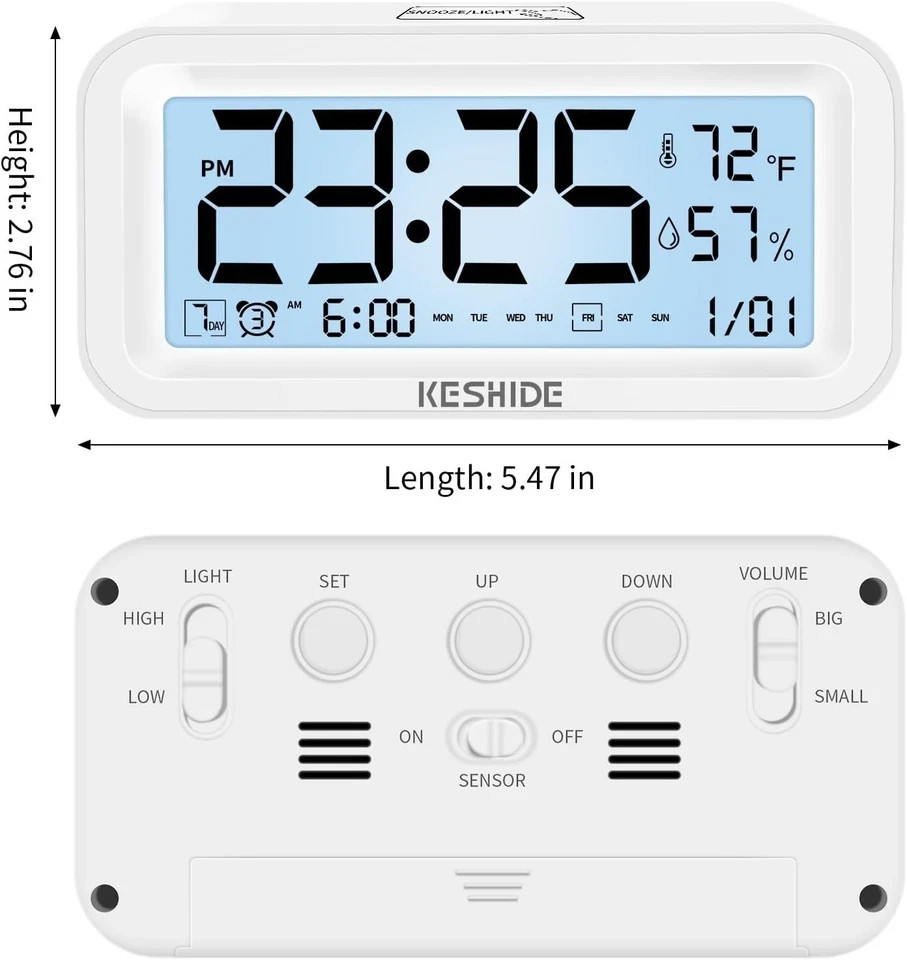 Battery Operated Digital Clock: Cordless Small Alarm Clock for Bedroom Travel…