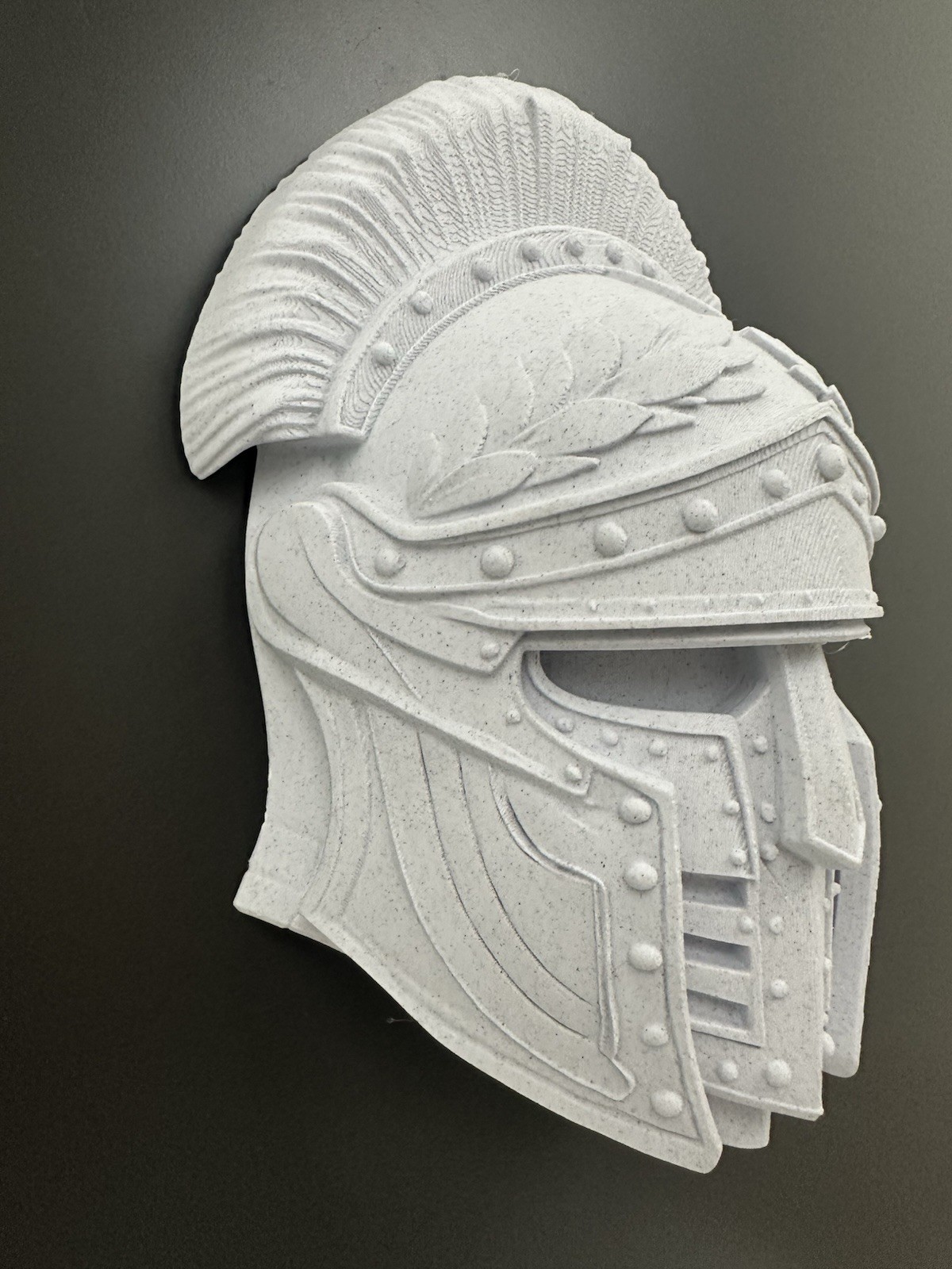 Medieval Knight Helmet Wall Decor Gothic Armor Mask Crusader Style Plaque 9”