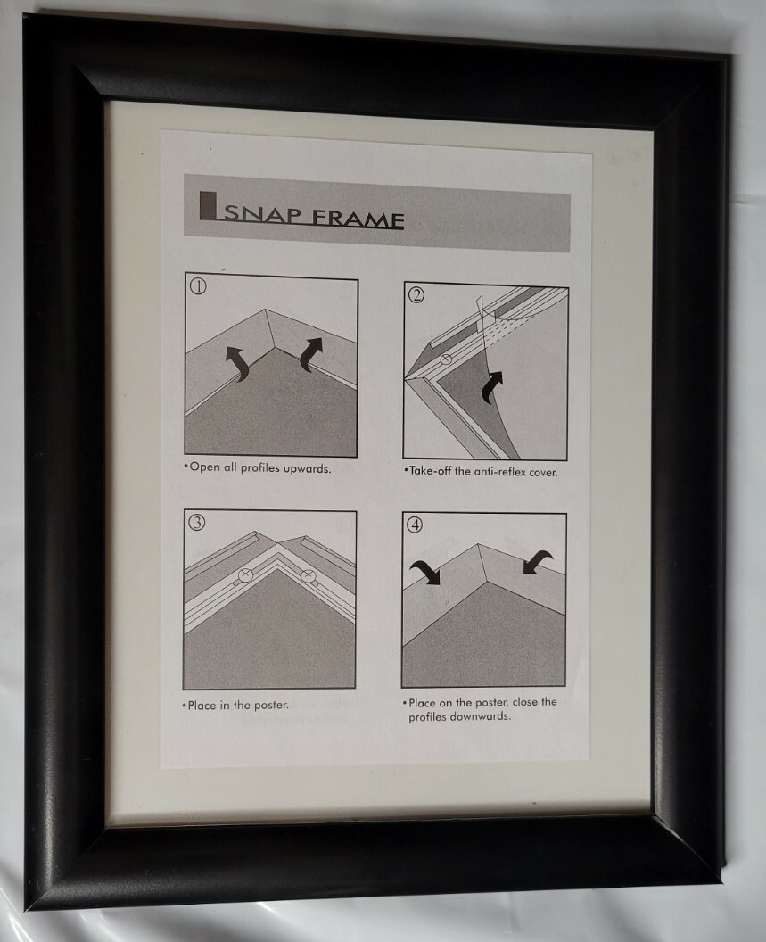 Lot of 2-8 x 10 inches Black Trade Snap Frame-1″ Profile Plastic Cover Not Glass