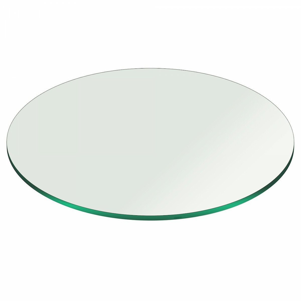 Clear Tempered Glass Table Top 24″ Inch 3/8″ Inch Thick w/ Pencil Polished Edge