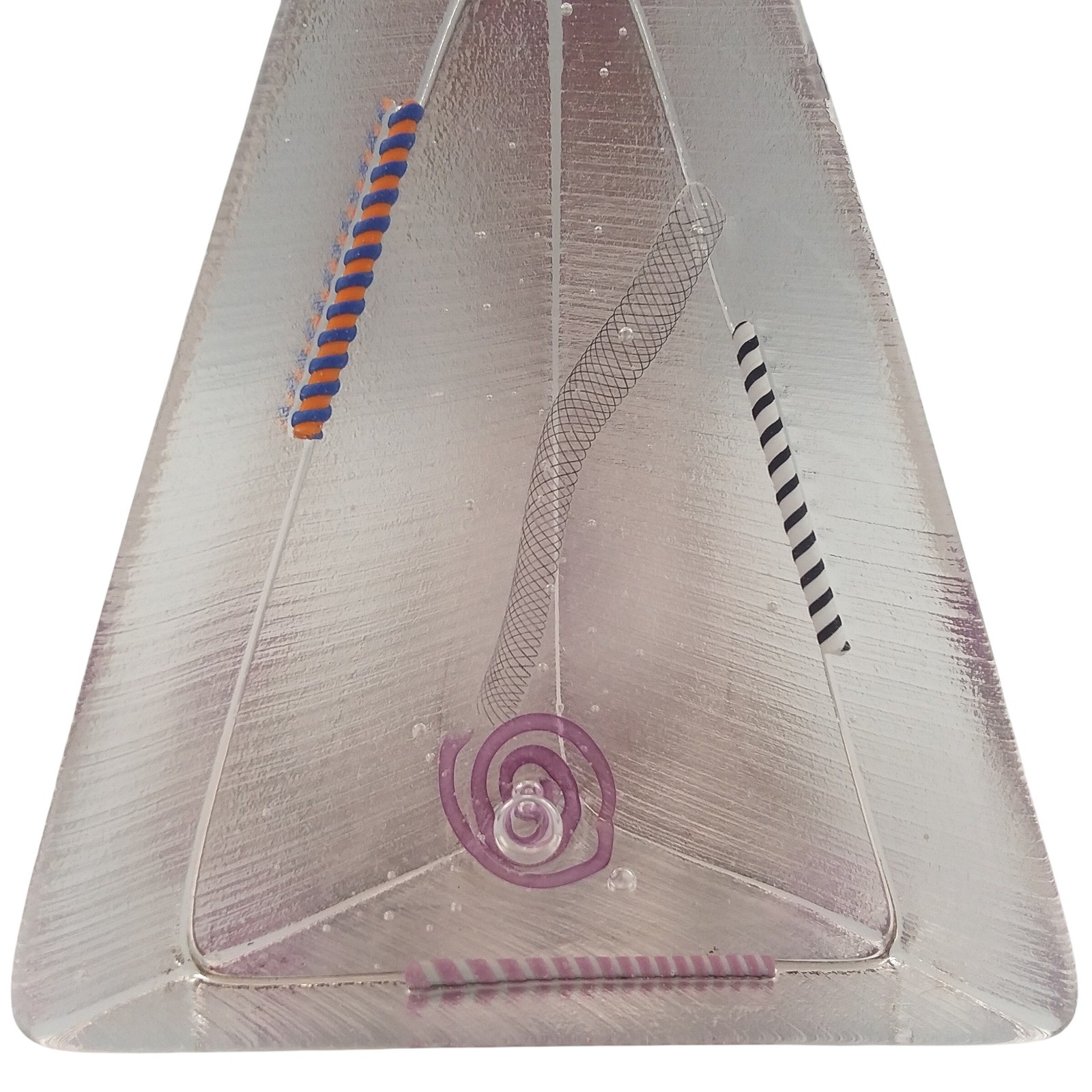 Ibex Studio Art Glass Pyramid Sculpture 1989 Vintage Postmodern Abstract HTF