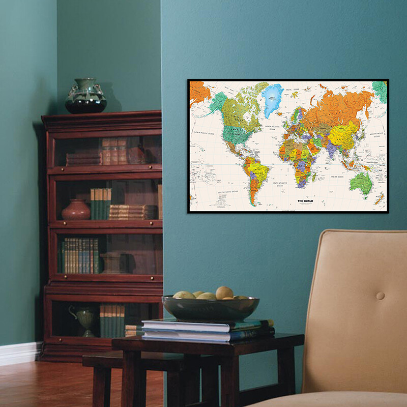 WORLD MAP ART PRINT GIANT POSTER WALL DECOR SIZE 59*39in