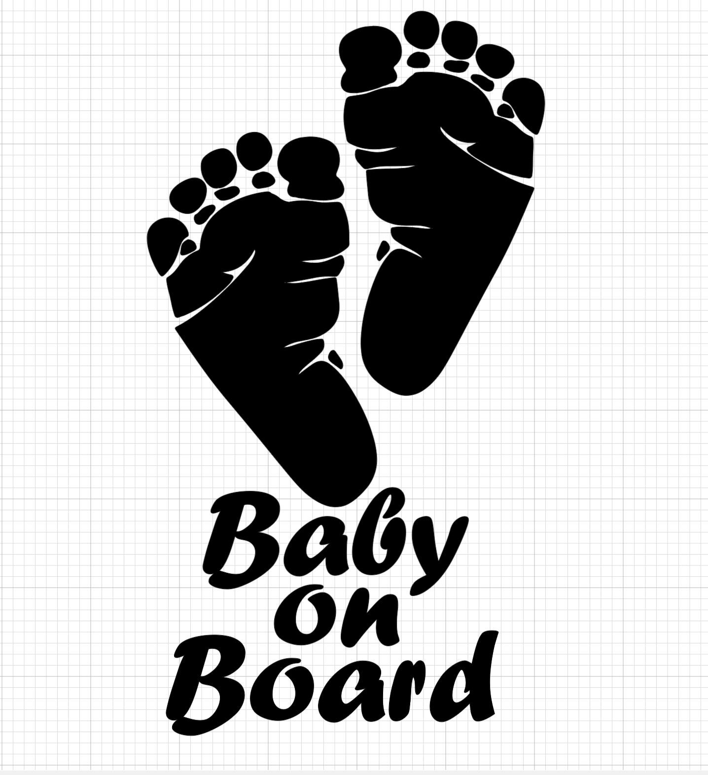 BABY ON BOARD cute Foot Print Vinyl Decal Sticker Car truck Window Bumper feet