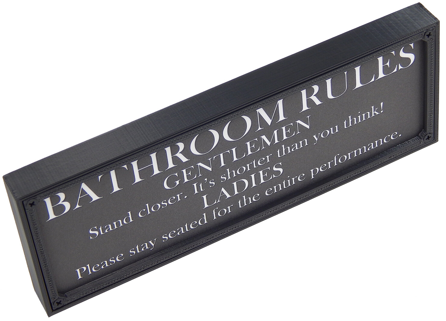 Bathroom Rules Funny Toilet Sign Shelf Sitter Home Wall Art Decor Print Plaque