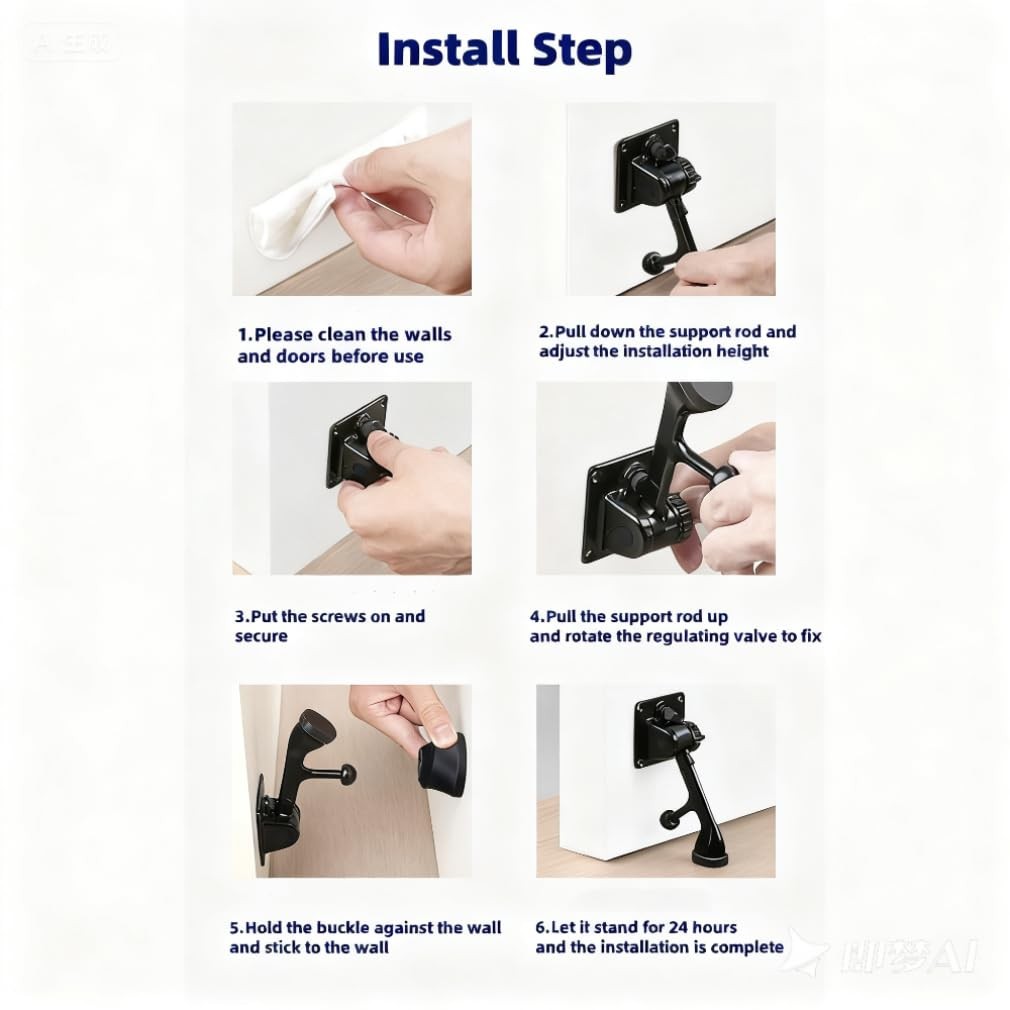 2In1 Kick Down Door Stopper And Holder Heavy Duty Suction Base NonSlip