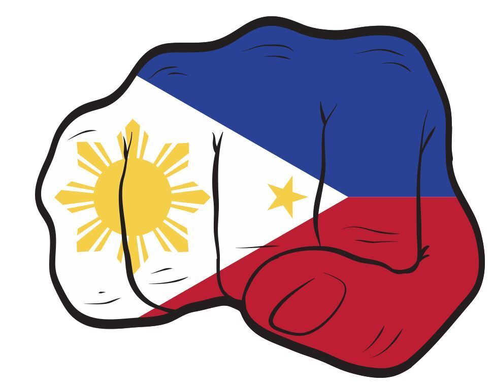 Philippines Flag Clenched Fist Sticker Decal A442