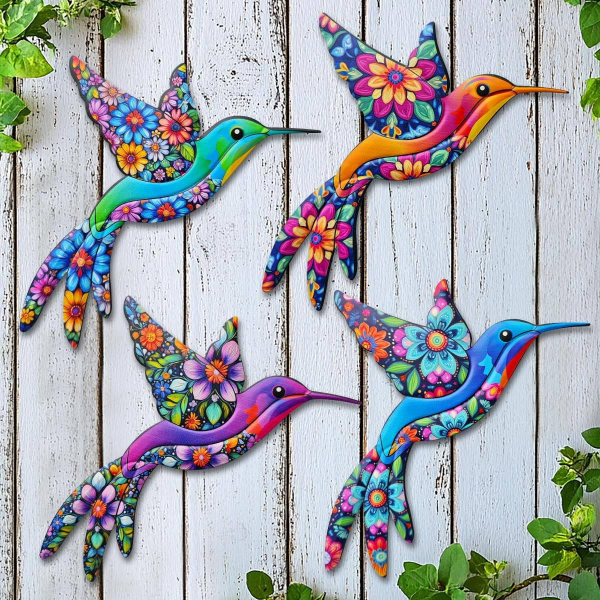 Metal Hummingbird Wall Decor,Outdoor Fence Birds Art Decoration,Hanging Decor…