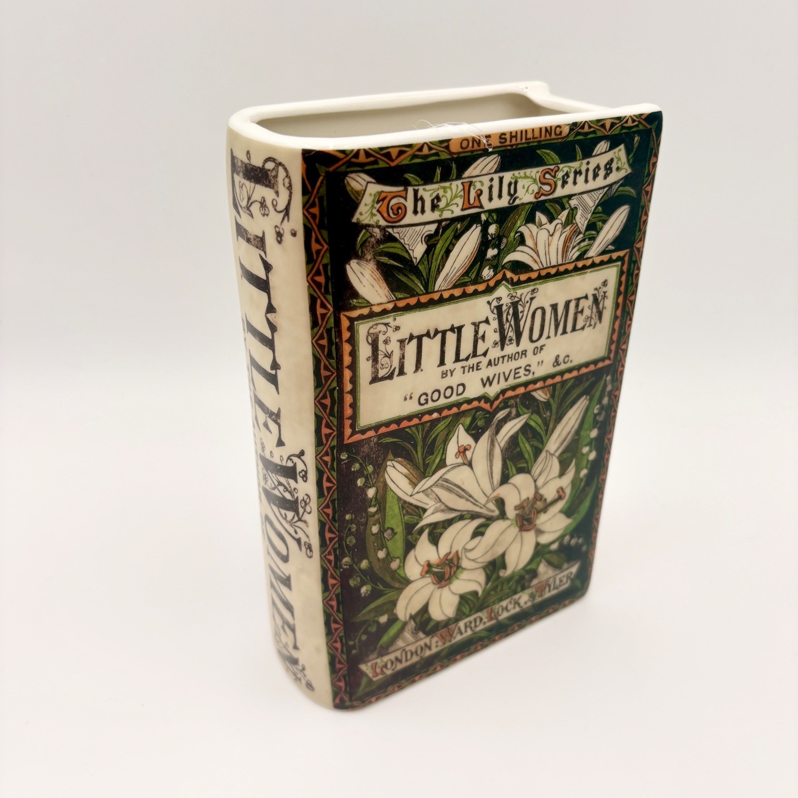 Little Women The Lily Series Ceramic Book Vase Vintage Style Floral Decor Biblio