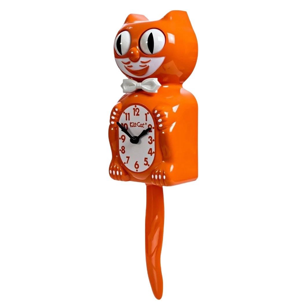ORANGE HARVEST KIT CAT CLOCK 15.5″ Free Battery MADE IN USA Kit-Cat Klock NEW
