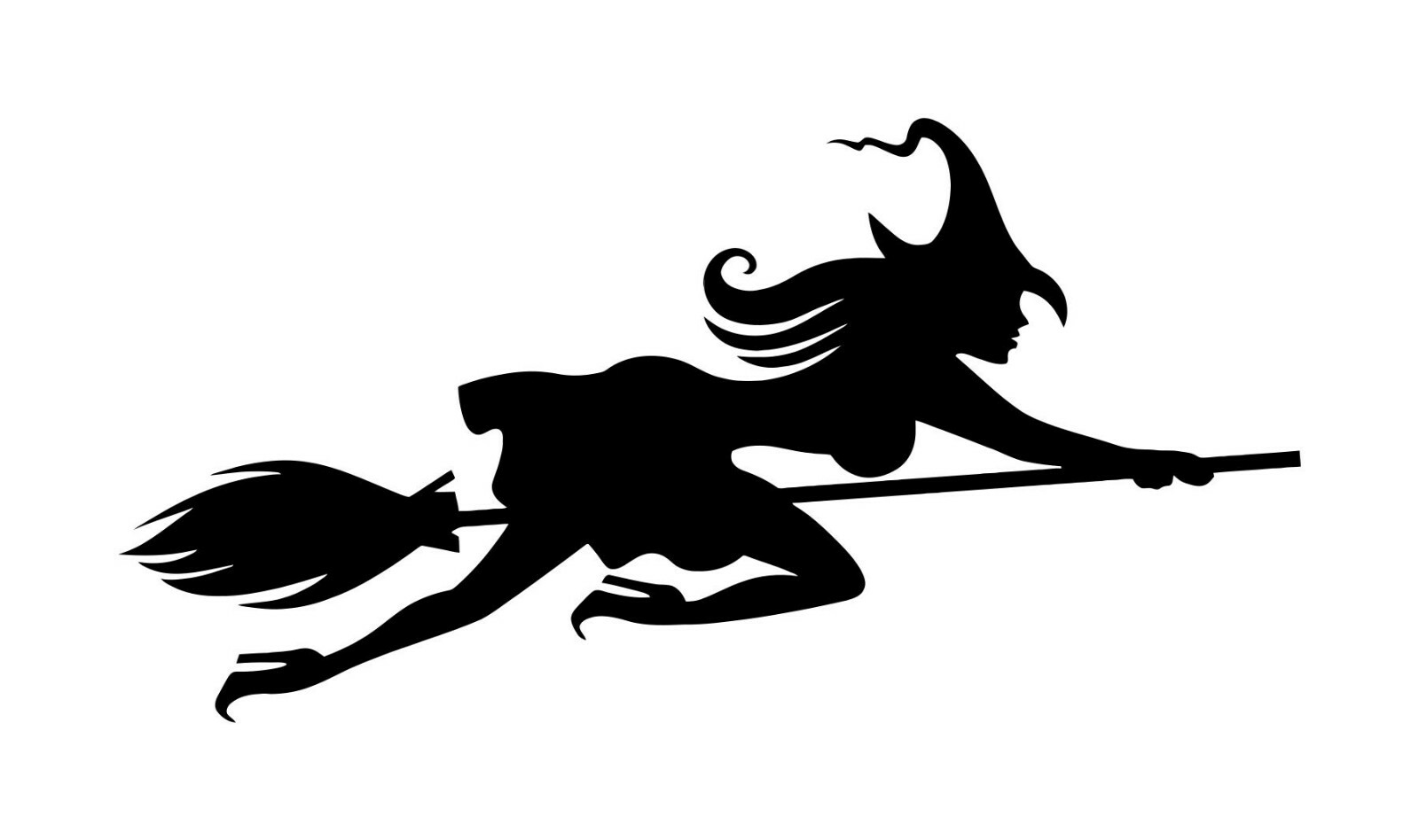 WITCH on BROOMSTICK Vinyl Sticker V5 Flying Halloween – Die Cut Decal