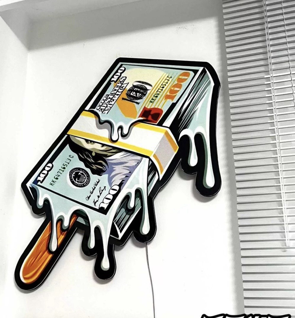 Money Popsicle Wall Decor. 33 Inch By 24 Inch By Hypnotic Art Design
