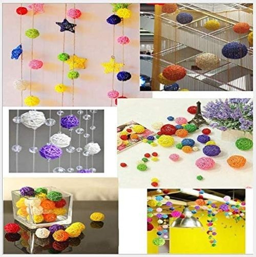 Vibrant 20 Pcs Wicker Rattan Balls – Perfect for DIY Crafts & Home Decoration