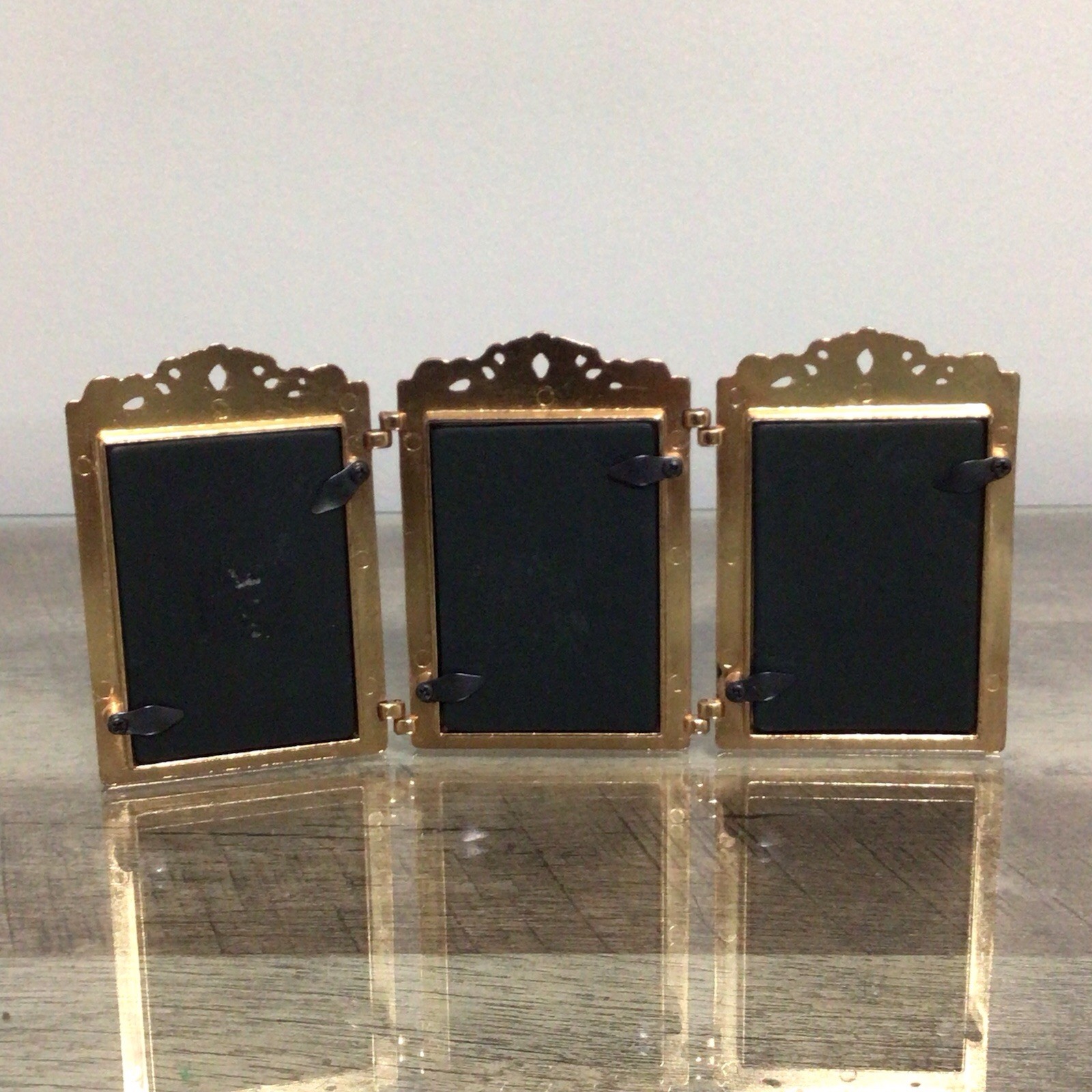 Bombay Company Triple Hinged Red/Gold Enameled Mini Folding Frames