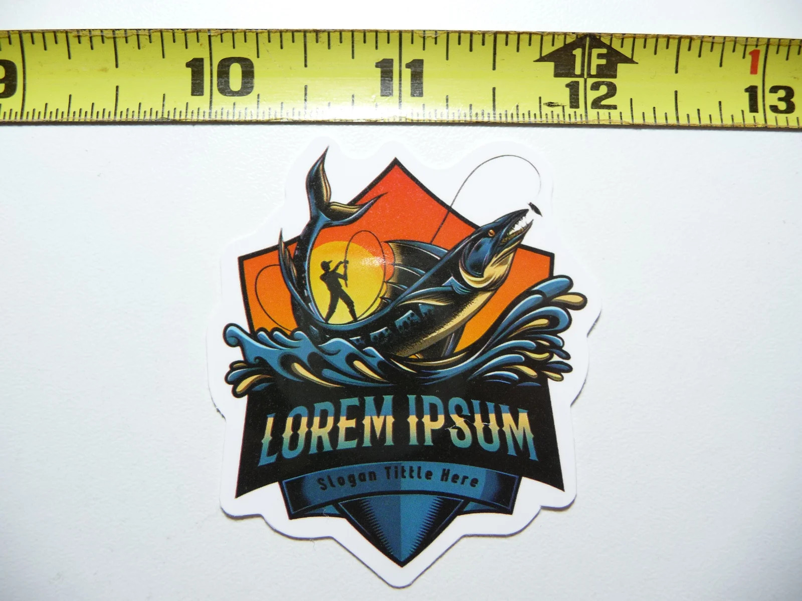 COLORFUL FISH FISHING LOREM IPSUM JOKE SMALL STICKER DECAL SPORT HOBBY FAN
