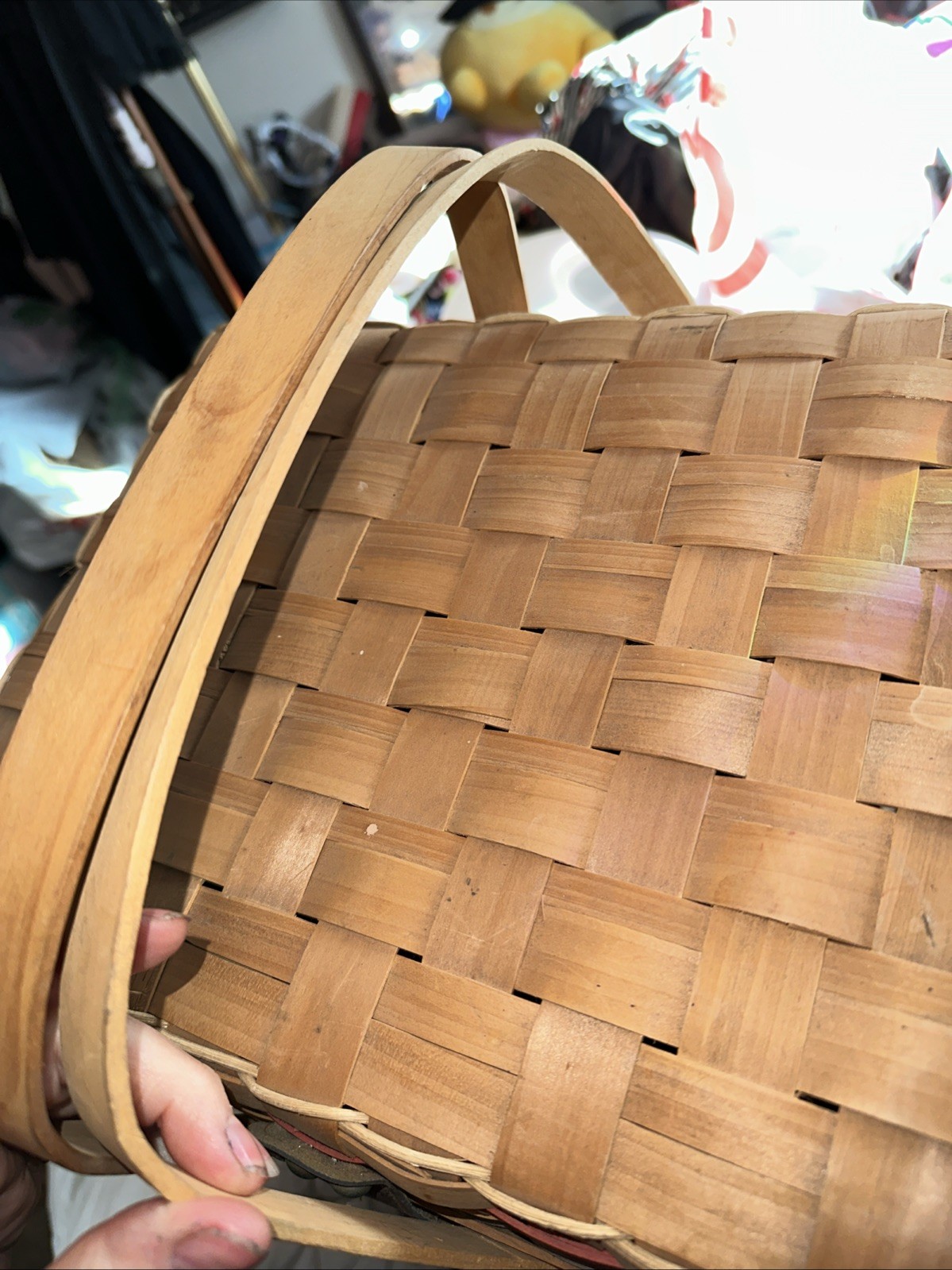 Longaberger Lidded Picnic Basket Vintage See Pictures*