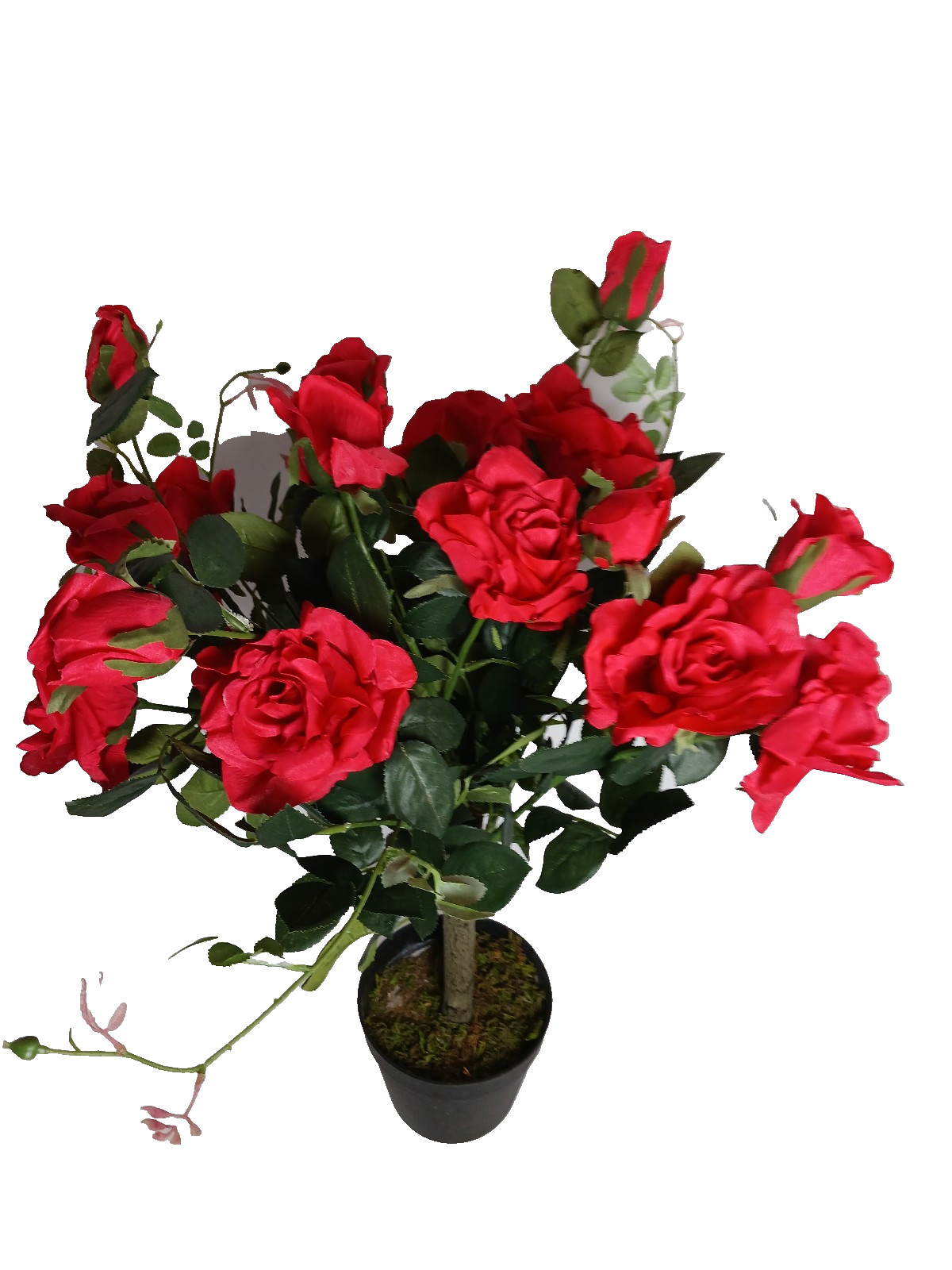 BRAND NEW Wicker Park 27″ Faux ROSE BUSH – RED in Starter Pot GORGEOUS!