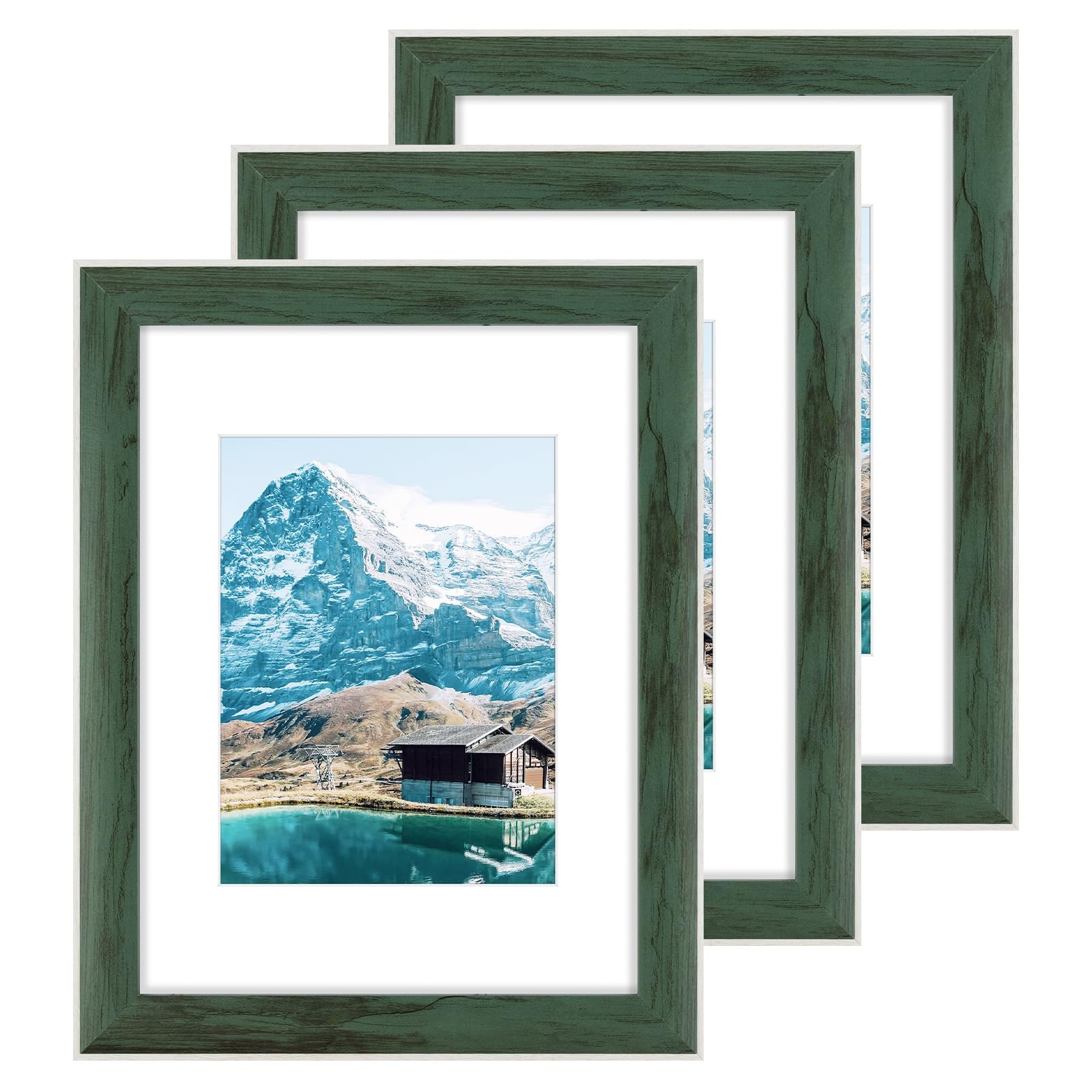 3 Pack 9×12 Green Picture Frame for 6×8 Photo Wall Mount Gallery Display Decor