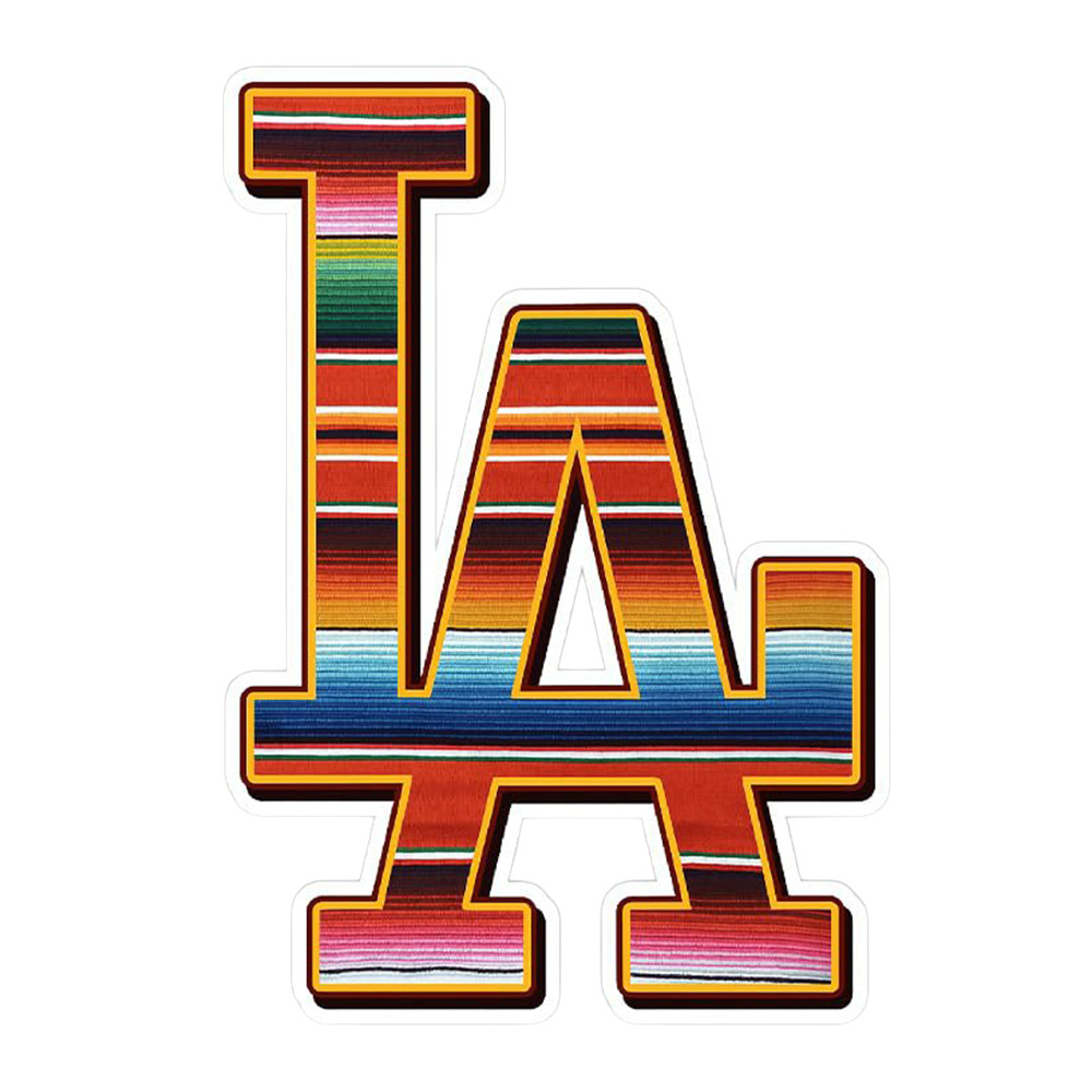 LA Dodgers Letters Sticker colorful Mexican “Sarape” style 4.5″W x 6″H
