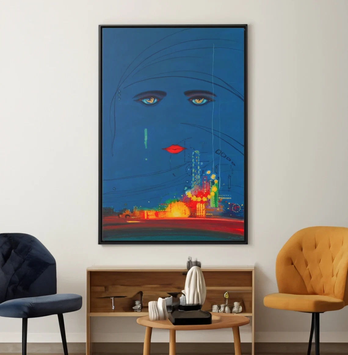 Celestial Eyes Wall Art Gatsby Style Art Print Aesthetic Room Decor Poster