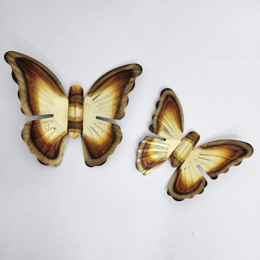 Decorative Wall Butterflies Lightweight Metal – Set of 2
