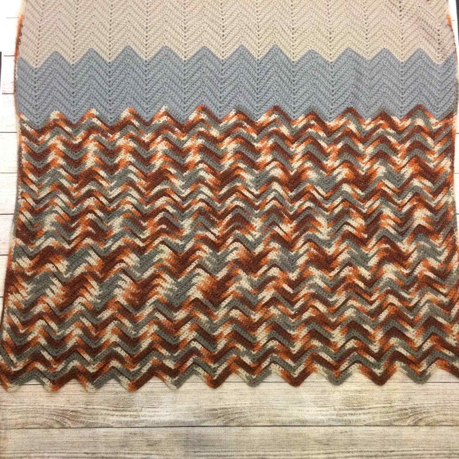 Earth Tones Chevron Colorblock Chunky Knit 60″ x 38″ Large Country Throw Blanket
