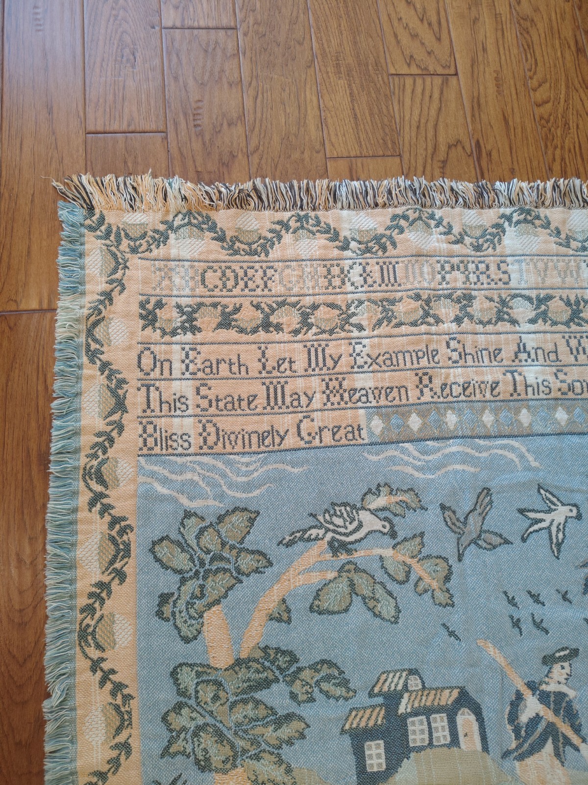 Blanket/Throw Goodwin Weavers 100% Cotton USA Williamsburg Pattern 48″ X 67″