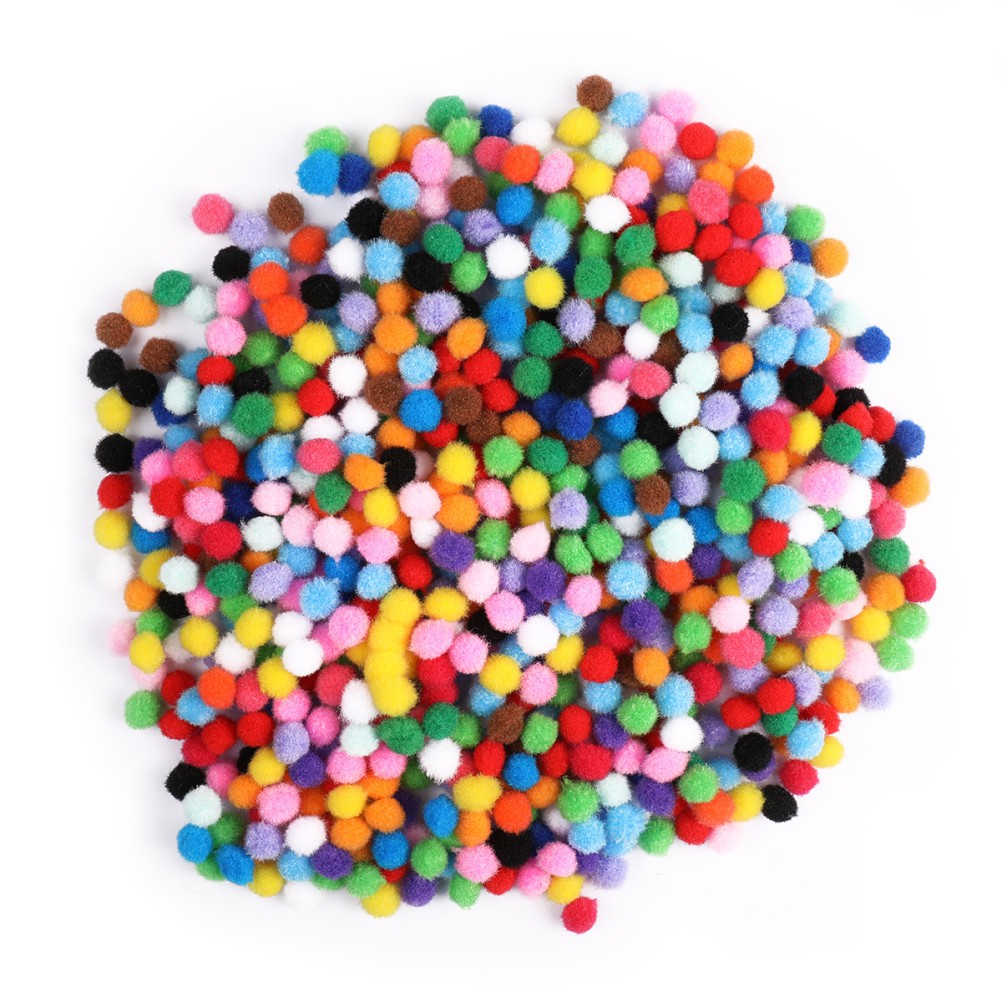 2000Pcs Assorted Color Fluffy Pom Balls for DIY Bag Charms and Decorations