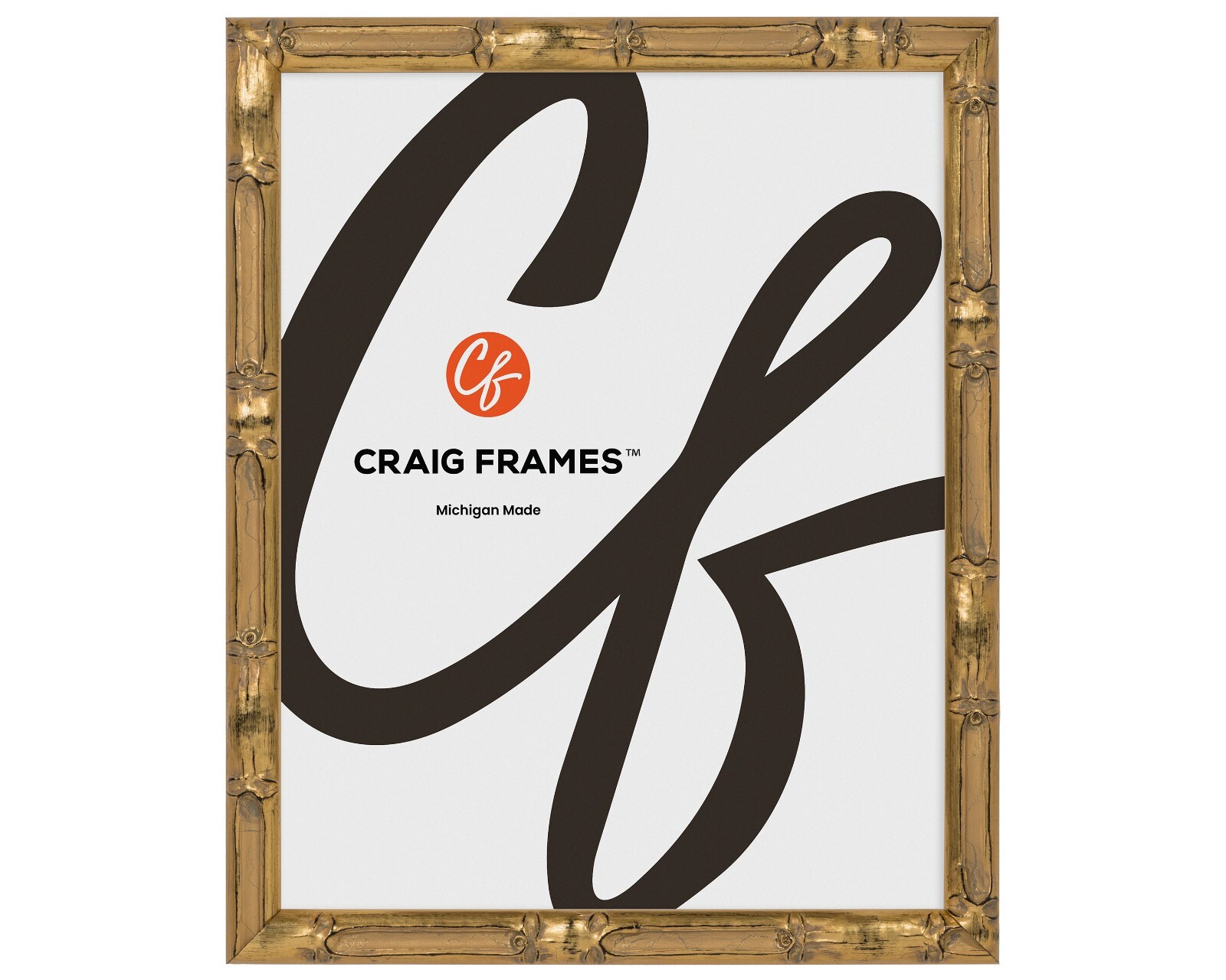 Craig Frames Vintage Bamboo, 0.625 Inch Wide, Champagne Gold Picture Frame