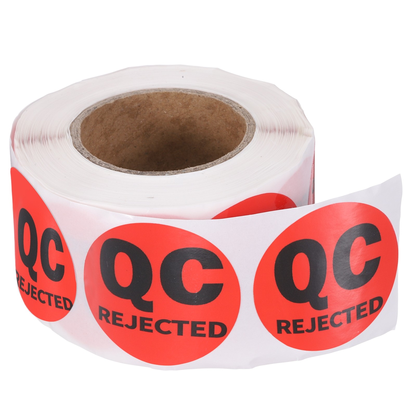 360 Pcs 1.5 Inch Circle Adhesive QC REJECTED Label Stickers, Red
