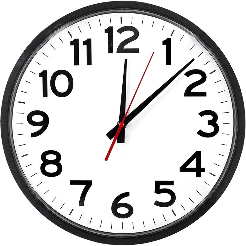Large Analog Atomic Clock Self Setting Battery Powered Indoor Outdoor Easy Read