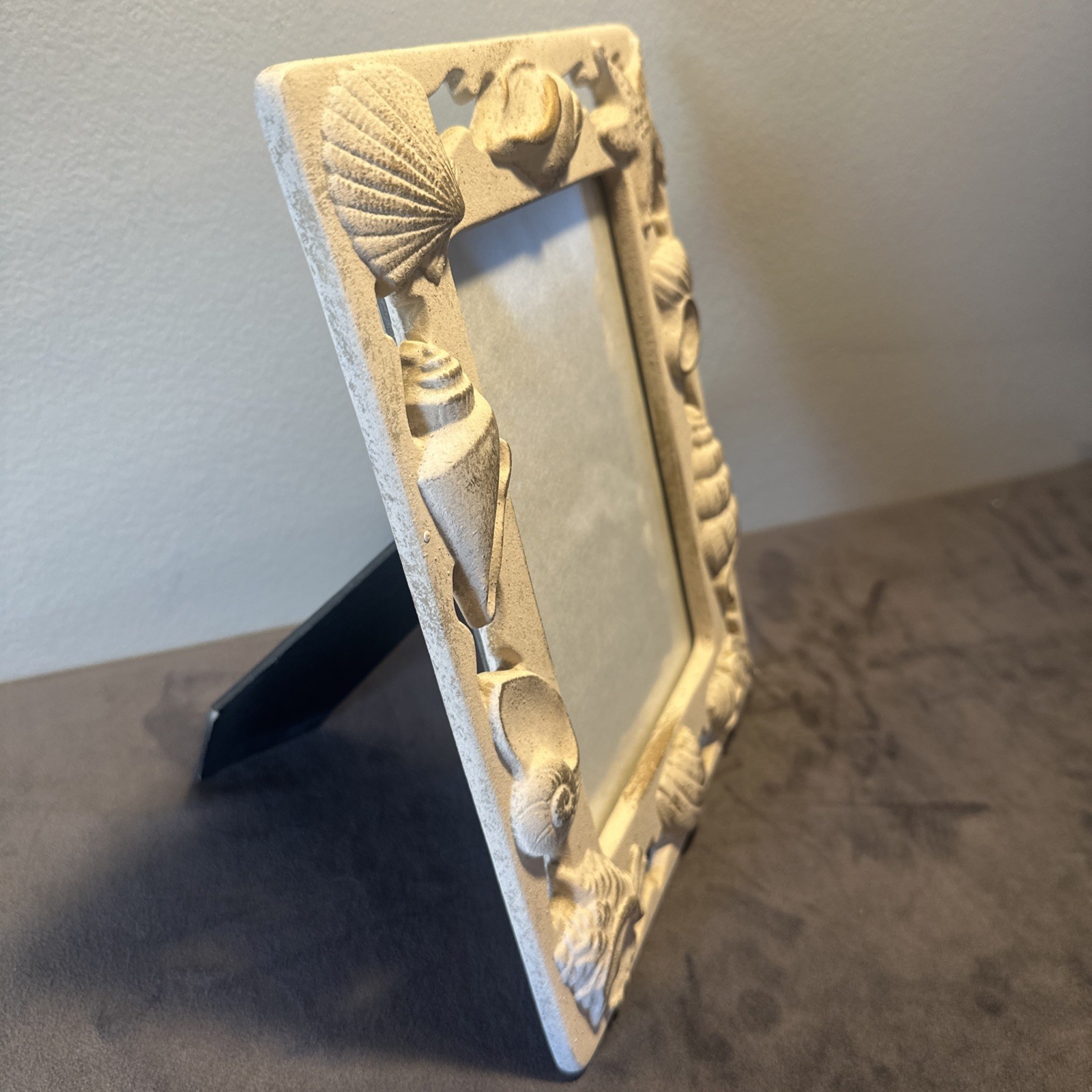 5×7 Inch Picture Frame, Coastal 3D Seashells Picture Frame Sandy Finish & Gold